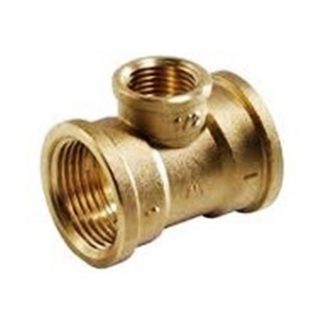 Té de latón reducida H 1" x 1/2"