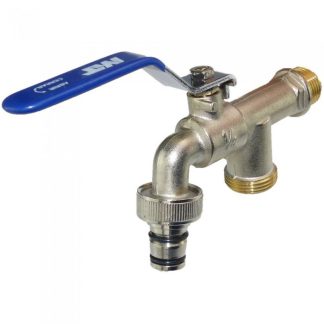 Grifo para manguera con dos salidas.