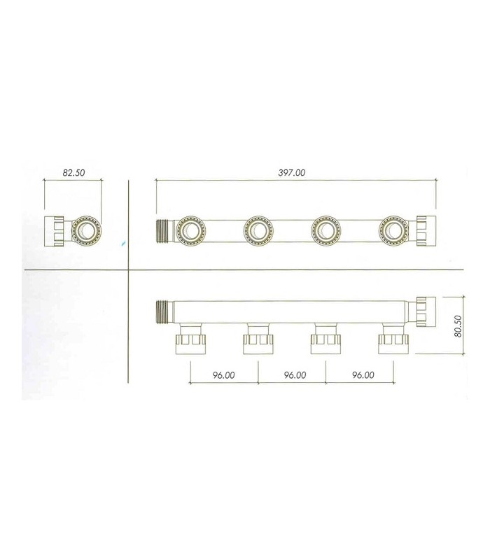 Colector de PVC 1" 4 salidas. Colector de PVC 1" 4 salidas.