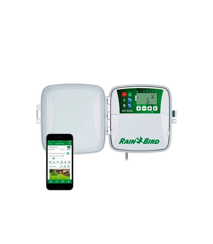 Programador de riego Rain Bird ESP-RZXe, 4 estaciones, Exterior. Programador de riego Rain Bird ESP-RZXe, 4 estaciones, Exterior.