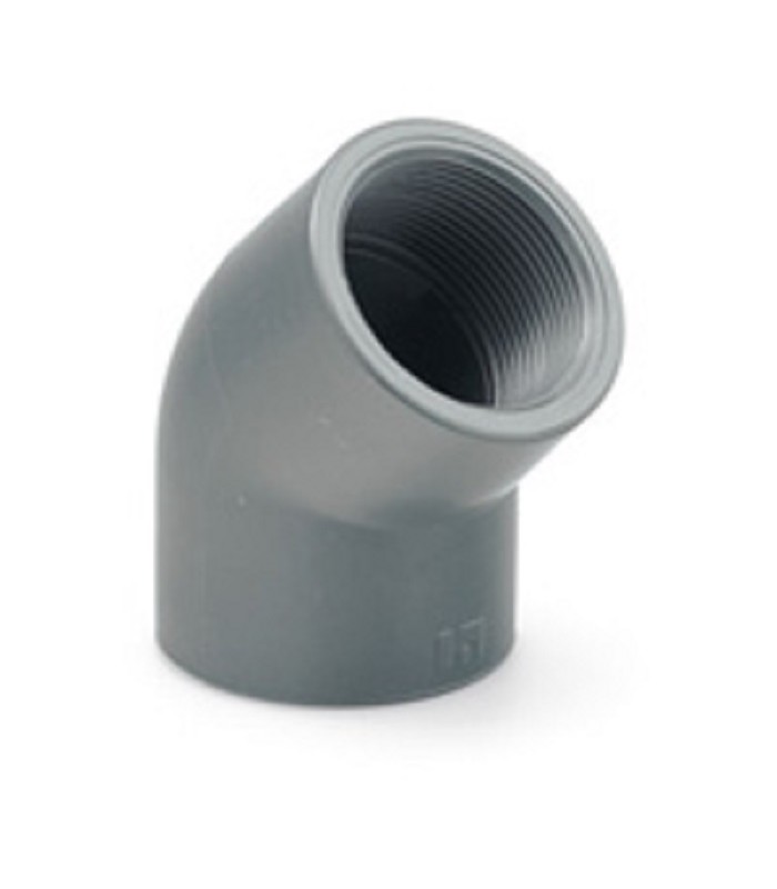 Codo PVC 45º Rosca Hembra 3/4" Codo PVC 45º Rosca Hembra 3/4"
