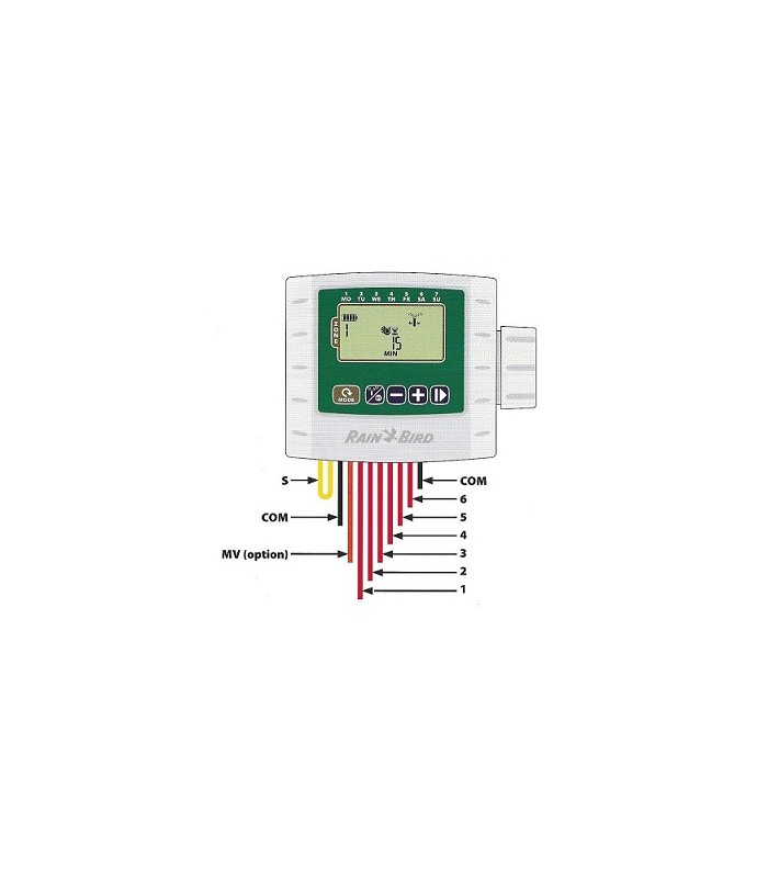Programador de riego rain bird a pilas ESP-9V, de 6 estaciones Programador de riego rain bird a pilas ESP-9V, de 6 estaciones