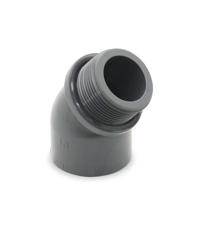 CODO PVC 45º ENCOLAR R / M 40-11/4 con junta tórica." CODO PVC 45º ENCOLAR R / M 40-11/4 con junta tórica."