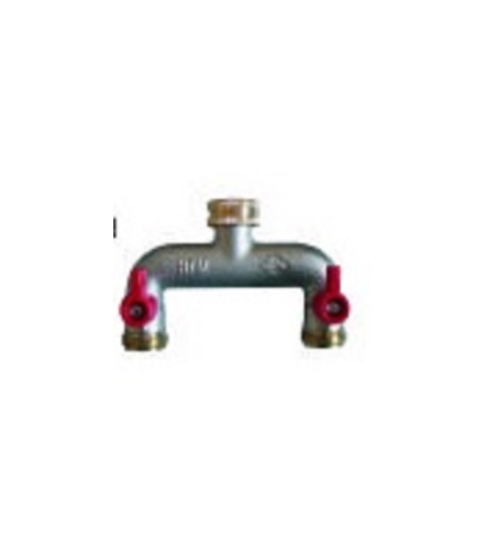 Derivación de grifo con dos salidas 3/4". Derivación de grifo con dos salidas 3/4".
